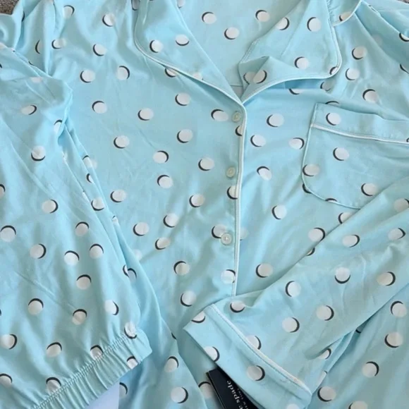 Kate Spade Aqua Dot Pajama Set XL - Picture 4 of 5